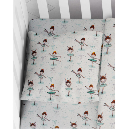 DIMcol ΜΑΞΙΛΑΡΟΘΗΚΗ ΕΜΠΡΙΜΕ ΒΡΕΦ Flannel Cotton 100% 35Χ45 Μπαλαρίνα 166 Green