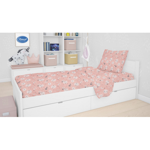 DIMcol ΣΕΝΤΟΝΙΑ ΕΜΠΡΙΜΕ ΣΕΤ 3 τεμ ΠΑΙΔ Cotton 100% 160Χ240 Smile 82 Coral 1924615208008283