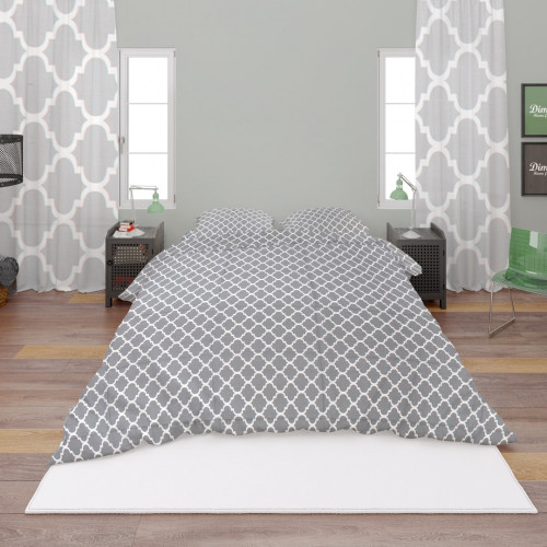 DIMcol ΣΕΝΤΟΝΙΑ ΕΜΠΡΙΜΕ ΣΕΤ 3 τεμ ΠΑΙΔ Cotton 100% 160Χ240 Windows 135 Grey 1924615210013572