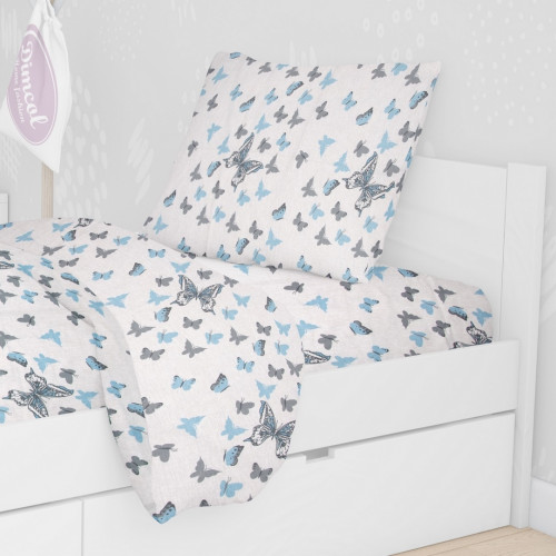 DIMcol ΜΑΞΙΛΑΡΟΘΗΚΗ ΕΜΠΡΙΜΕ ΠΑΙΔ Cotton 100% 50Χ70 Butterfly 56 Sky blue 1925813107205682