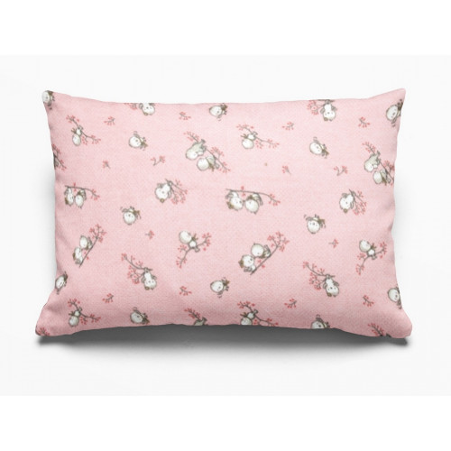 DIMcol ΜΑΞΙΛΑΡΟΘΗΚΗ ΕΜΠΡΙΜΕ ΠΑΙΔ Flannel Cotton 100% 50Χ70 Birds 15 Pink 1925853108601579