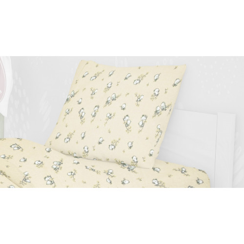 DIMcol ΜΑΞΙΛΑΡΟΘΗΚΗ ΕΜΠΡΙΜΕ ΠΑΙΔ Flannel Cotton 100% 50Χ70 Birds 16 Ecru 1925853108601678