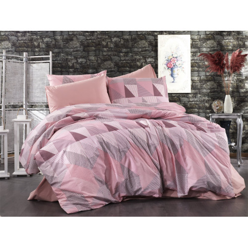 DIMcol ΠΑΠΛΩΜΑΤΟΘΗΚΗ ΕΜΠΡΙΜΕ ΕΝΗΛ Flannel Cotton 100% 220Χ240 Geometrical 331 Pink-Salmon 1935755541633168