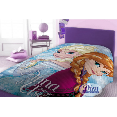 DISNEY DIMcol ΚΟΥΒΕΡΤΑ ΠΙΚΕ ΠΑΙΔ Cotton 100% 160Χ240 FROZEN 505 Digital Print 2120415200650599