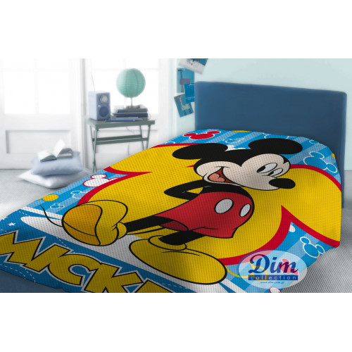 DISNEY DIMcol ΚΟΥΒΕΡΤΑ ΠΙΚΕ ΠΑΙΔ Cotton 100% 160Χ240 MICKEY 565 Digital Print 2120415201056599