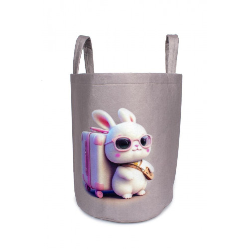 DIMCOL Παιδικό Καλάθι Αποθήκευσης Vacation 44 50X30X45 cm Έλεφαντ Υφασμάτινο 31463608016