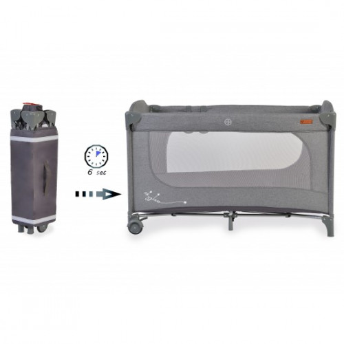 CANGAROO ΠΤΥΣΣΟΜΕΝΟ ΠΑΡΚΟΚΡΕΒΑΤΟ 1 ΕΠΙΠΕΔΟΥ SKYGLOW GREY 3800146248901 