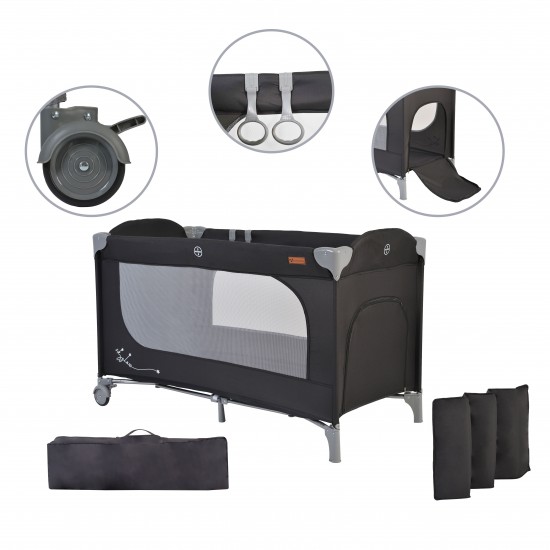 CANGAROO ΠΑΡΚΟΚΡΕΒΑΤΟ ΕΝΟΣ ΕΠΙΠΕΔΟΥ ΠΤΥΣΣΟΜΕΝΟ SKYGLOW ΚΑΤΑΛΛΗΛΟ ΓΙΑ ΥΠΝΟ ΚΑΙ ΠΑΙΧΝΙΔΙ ΓΙΑ ΠΑΙΔΙΑ ΜΕ ΜΕΓΙΣΤΟ ΒΑΡΟΣ ΤΑ 14 ΚΙΛΑΤο σετ περιλαμβάνει:Τσάντα αποθήκευσης και μεταφοράςΣτρώμα πάχους 1,5 cm κατάλληλο για παιχνίδι μόνο2 κρεμαστούς κρίκουςΥπάρχουν 2 ρόδες με πώματα για εύκολη μετακίνησηΕίσοδος