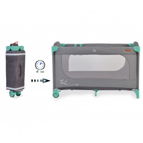 CANGAROO ΠΤΥΣΣΟΜΕΝΟ ΠΑΡΚΟΚΡΕΒΑΤΟ 1 ΕΠΙΠΕΔΟΥ SKYGLOW MINT 3800146248925 