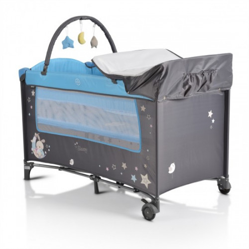 ΠΑΡΚΟΚΡΕΒΑΤΟ 2 ΕΠΙΠΕΔΩΝ MONI CANGAROO SLEEPY BLUE 3800146248604 