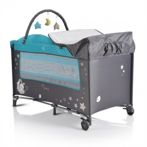 ΠΑΡΚΟΚΡΕΒΑΤΟ 2 ΕΠΙΠΕΔΩΝ MONI CANGAROO SLEEPY TURQUOISE 3800146248611 