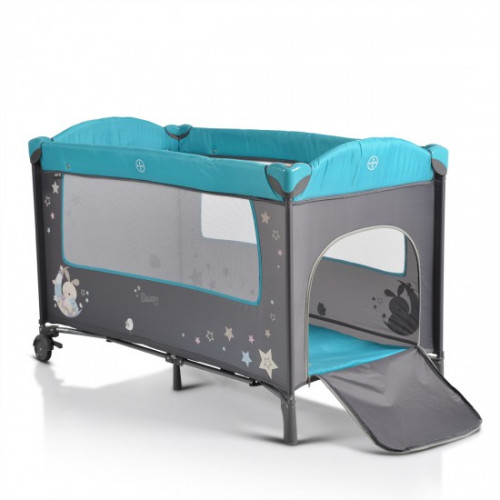 ΠΑΡΚΟΚΡΕΒΑΤΟ 2 ΕΠΙΠΕΔΩΝ MONI CANGAROO SLEEPY TURQUOISE 3800146248611 