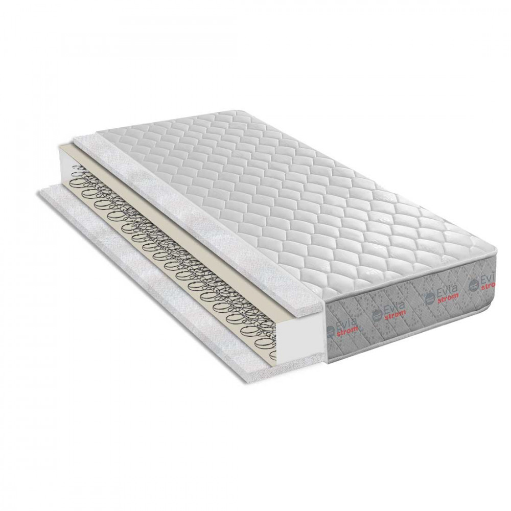 Χειροποίητο ορθοπεδικό στρώμα κατασκευασμένο με bonnel springs ελατήρια, λευκό βαμβακερό τάπητα και λευκή βαμβακερή βάτα.