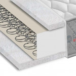 Χειροποίητο ορθοπεδικό στρώμα κατασκευασμένο με bonnel springs ελατήρια, λευκό βαμβακερό τάπητα και λευκή βαμβακερή βάτα.