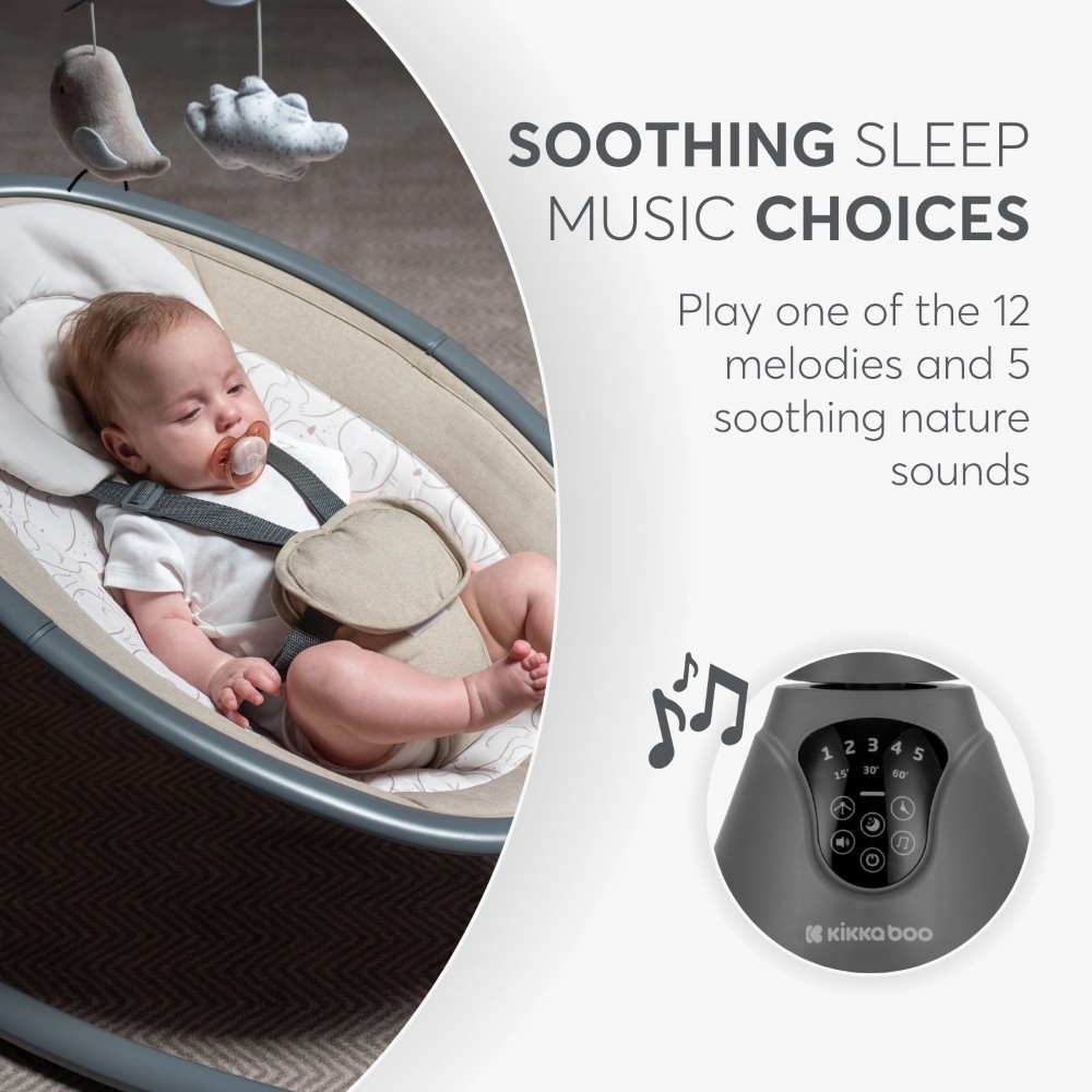 Η φωτογραφία δείχνει Ηλεκτρική Κούνια Ρηλάξ Kikka boo Twiddle Mint 2024Το Twiddle είναι εδώ με ένα ΝΕΟ σχέδιο! Η κούνια είναι ελαφριά και άνετη και είναι εντελώς αθόρυβη.