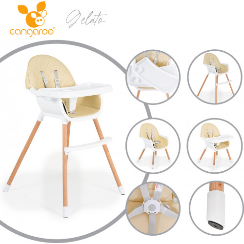 CANGAROO ΚΑΡΕΚΛΑ ΦΑΓΗΤΟΥ 2 ΣΕ 1 GELATO BEIGE 3801005151677 - (ΔΩΡΟ AΞΙΑΣ €6 ΜΠΩΛ ΦΑΓΗΤΟΥ)