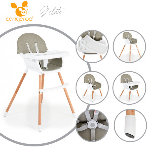 CANGAROO ΚΑΡΕΚΛΑ ΦΑΓΗΤΟΥ 2 ΣΕ 1 GELATO GREY 3801005151691