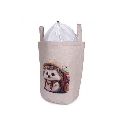 DIMCOL Παιδικό Καλάθι Αποθήκευσης Hedgehog 45 50X30X45 cm Μπεζ Υφασμάτινο 31463608017