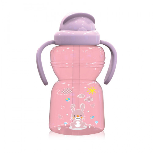 LORELLI SPORT SIPPER ΠΛΑΣΤΙΚΟ ΚΥΠΕΛΛΟ ΜΕ ΚΑΛΑΜΑΚΙ ΚΑΙ ΧΕΡΟΥΛΙΑ ANIMALS 325ML BLUSH PINK 10200770002