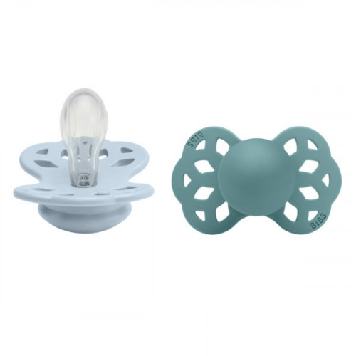 BIBS ΠΙΠΙΛΕΣ INFINITY 2PACK SILICONE SYMETRICAL No 1 – BABY BLUE/ISLAND SEA 265112