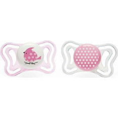ΟΡΘΟΔΟΝΤΙΚΗ ΠΙΠΙΛΑ ΣΙΛΙΚΟΝΗΣ CHICCO PHYSIO FORMA LIGHT 2-6M 2 TEM C10-71031-11-PINK BIRD