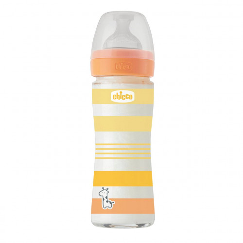 CHICCO ΜΠΙΜΠΕΡΟ ΓΥΑΛΙΝΟ UNISEX WELL BEING 240ML 0Μ+ ΘΗΛΗ ΣΙΛΙΚΟΝΗΣ A50-28721-31