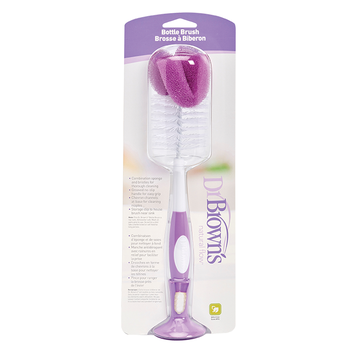 Η φωτογραφία δείχνει Βούρτσα καθαρισμού μπιμπερό χρωματιστέςΑπόλυτα εργονομική βούρτσα καθαρισμού μπουκαλιών με μοντέρνα σχεδίαση και χαρούμενα χρώματα.