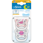 Η φωτογραφία δείχνει Ορθοδοντικές Πιπίλες Νυκτός Πεταλούδα Prevent Σχεδιασμένες από παιδοδοντίατρο ώστε να αποτραπούν οδοντιατρικά προβλήματα–και τώρα σχεδιασμένες για να τις βλέπετε ευκολότερα στο σκοτάδι!Πολύ μαλακή πιπίλα με ειδική δίοδο διαφυγής του αέρα, που μειώνει την υπερώια πίεση (δηλα