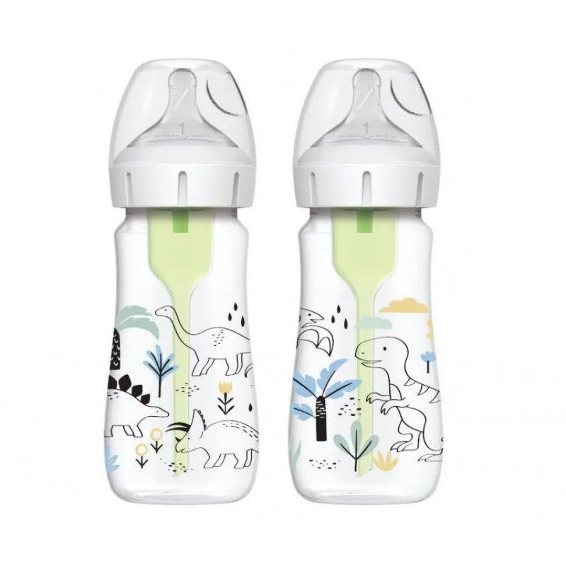 Η φωτογραφία δείχνει Μπιμπερό Πλαστικό με Φαρδύ Λαιμό Options+Εργονομικά σχεδιασμένο μπιμπερό με φαρδύ λαιμό, που μέσω της καινοτομίας της διέλευσης του αέρα εξασφαλίζει μοναδικά πλεονεκτήματα στο τάισμα.
