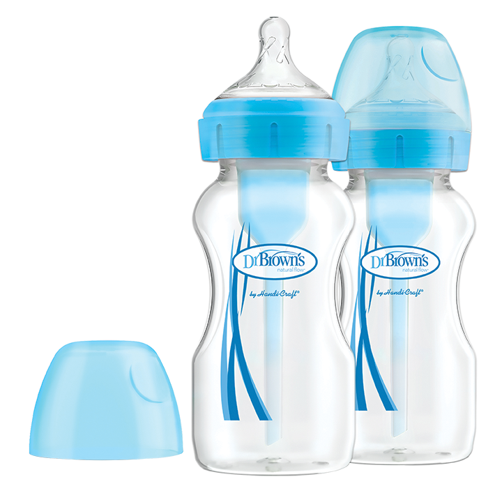 Η φωτογραφία δείχνει Μπιμπερό Πλαστικό με Φαρδύ Λαιμό Options+Εργονομικά σχεδιασμένο μπιμπερό με φαρδύ λαιμό, που μέσω της καινοτομίας της διέλευσης του αέρα εξασφαλίζει μοναδικά πλεονεκτήματα στο τάισμα.