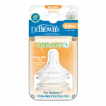 Θηλές Σιλικόνης για Μπιμπερό Options+ Με Φαρδύ ΛαιμόΠροηγμένης τεχνογνωσίας θηλές, ειδικά σχεδιασμένες για τα μπιμπερό φυσικής ροής Dr.