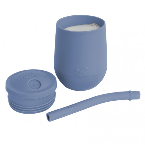 Ezpz Εκπαιδευτικό ποτήρι Mini Cup 12+ καλαμάκι Indigo MS-I2159U