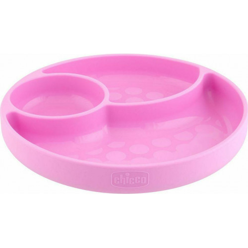 CHICCO ΠΙΑΤΑΚΙ ΣΙΛΙΚΟΝΗΣ ΜΕ ΧΩΡΙΣΜΑΤΑ 12Μ+ ΡΟΖ F05-10216-10