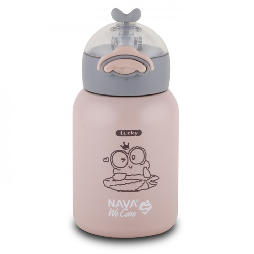 NAVA Θερμός μπουκάλι ανοξείδωτο "We Care" ροζ 350ml 10-110-001