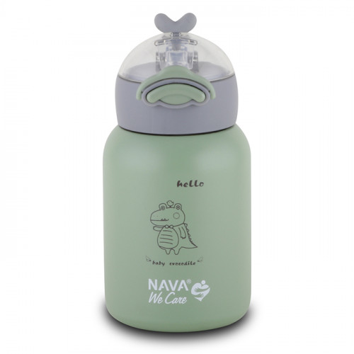 NAVA Θερμός μπουκάλι ανοξείδωτο "We Care" πράσινο 350ml 10-110-003