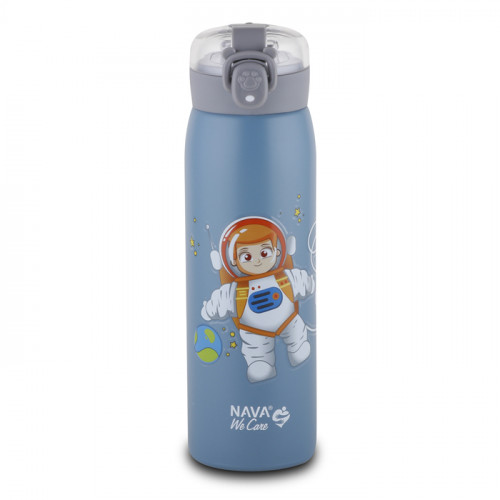 NAVA Θερμός μπουκάλι ανοξείδωτο "We Care" μπλε 500ml 10-110-011