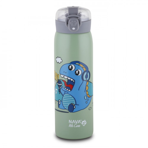 NAVA Θερμός μπουκάλι ανοξείδωτο "We Care" πράσινο 500ml 10-110-012