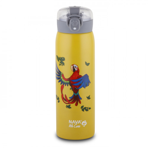 NAVA Θερμός μπουκάλι ανοξείδωτο "We Care" κίτρινο 500ml 10-110-013