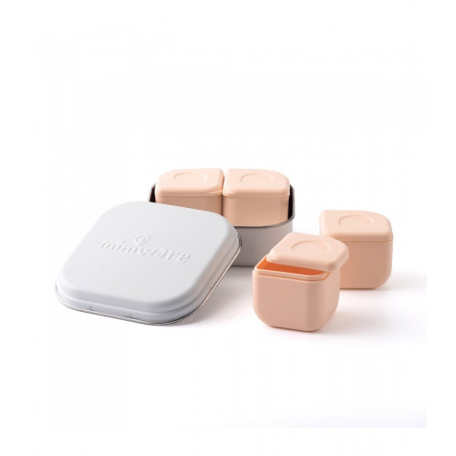 MINIWARE DES.14 ΔΟΧΕΙΟ ΦΑΓΗΤΟΥ INOX ΚΑΡΑΜΕΛΑ 15X15CM ΜΕ 2 ΑΠΟΘΗΚΕΥΤΙΚΑ ΔΟΧΕΙΑ ΣΙΛΙΚΟΝΗΣ 51-5009/14