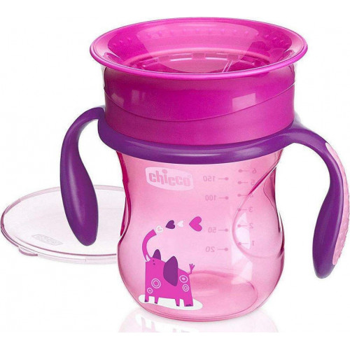 ΚΥΠΕΛΛΟ ΕΚΠΑΙΔΕΥΣΗΣ ΜΕ ΛΑΒΕΣ CHICCO PERFECT CUP ΡΟΖ 12Μ+ 200ml F04-06951-10-PINK