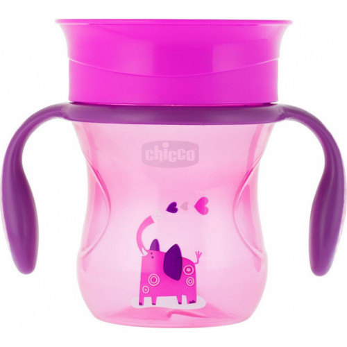 ΚΥΠΕΛΛΟ ΕΚΠΑΙΔΕΥΣΗΣ ΜΕ ΛΑΒΕΣ CHICCO PERFECT CUP ΡΟΖ 12Μ+ 200ml F04-06951-10-PINK