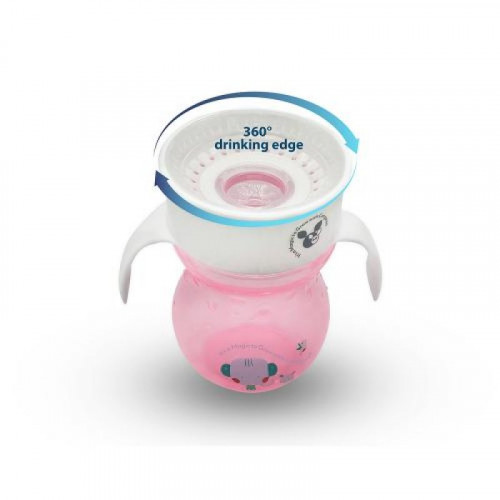 ΚΥΠΕΛΛΟ 360° ΜΕ ΛΑΒΕΣ CANGAROO MAGIC CUP 270ml PINK 3800146265298