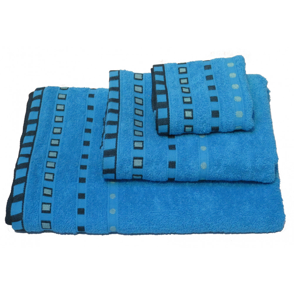 1 πετσέτα πουά ζακάρ Χειρός 30x50Χρώμα: TurquoiseΣύνθεση: COTTON 100%