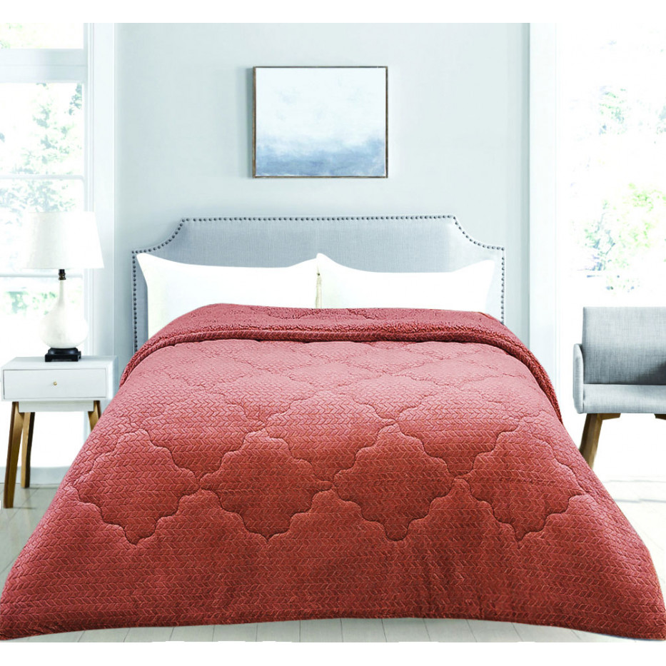 1 κουβερτοπάπλωμα υπέρδιπλο 2 όψεων flannel - σέρπα στο χρώμα της flannel.