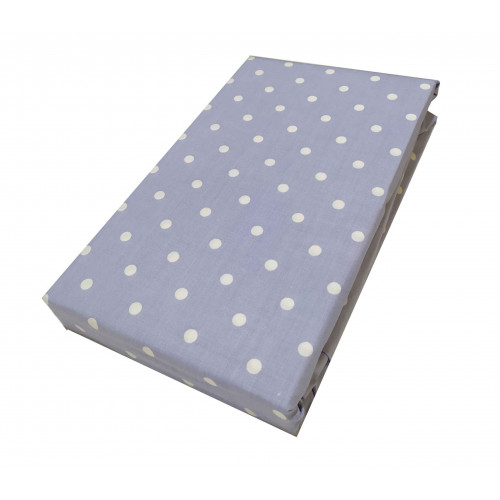 Σεντόνι ΚΟΜΒΟΣ Cotton Line printed Dots Lavender Μονό με Λάστιχο 100x200+20