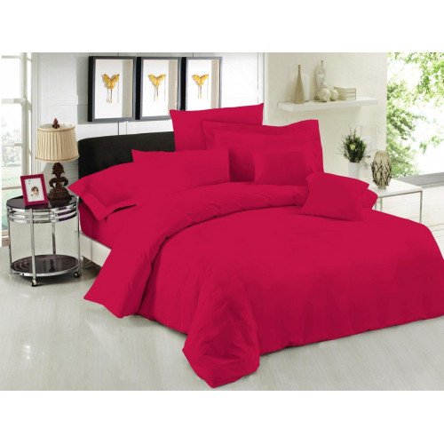 Σετ Σεντόνια LeBlanc Μονόχρωμα Polycotton 50/50 TC144 Cherry Υπέρδιπλα 240x270