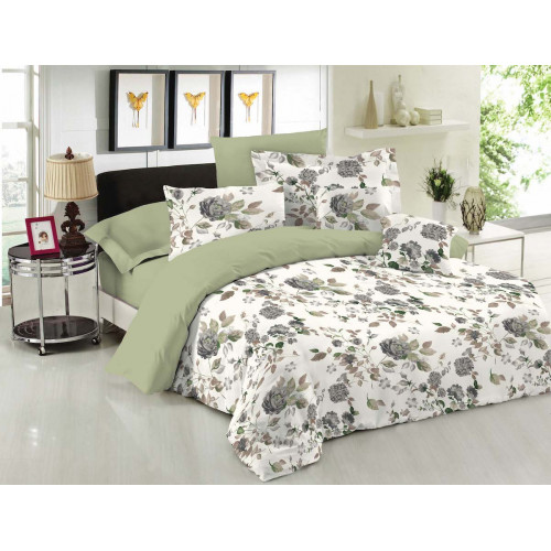 Σετ Σεντόνια Le Blanc Premium Cotton 100% Rose Olive Μονά με λάστιχο 100x200+33