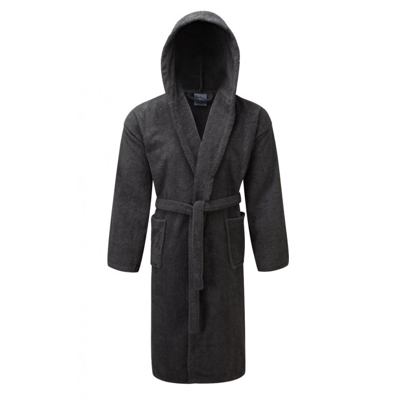 Η φωτογραφία δείχνει 1 μπουρνούζι πετσετέ με κουκούλαΧρώμα: GreyΣύνθεση: COTTON 100%