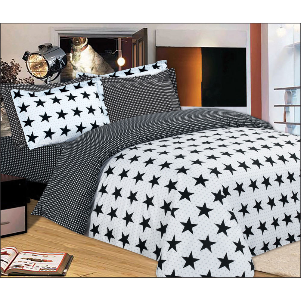 1 πάπλωματα εμπριμέ 220x240 & 2 μαξιλαροθήκες Oxford εμπριμέ 50x70