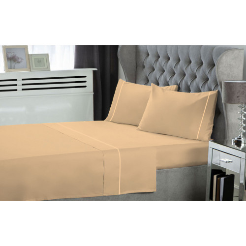 Σετ Σεντόνια LeBlanc Μονόχρωμα με Φυτίλι Polycotton 50/50 TC144 Sand Υπέρδιπλα 240x270